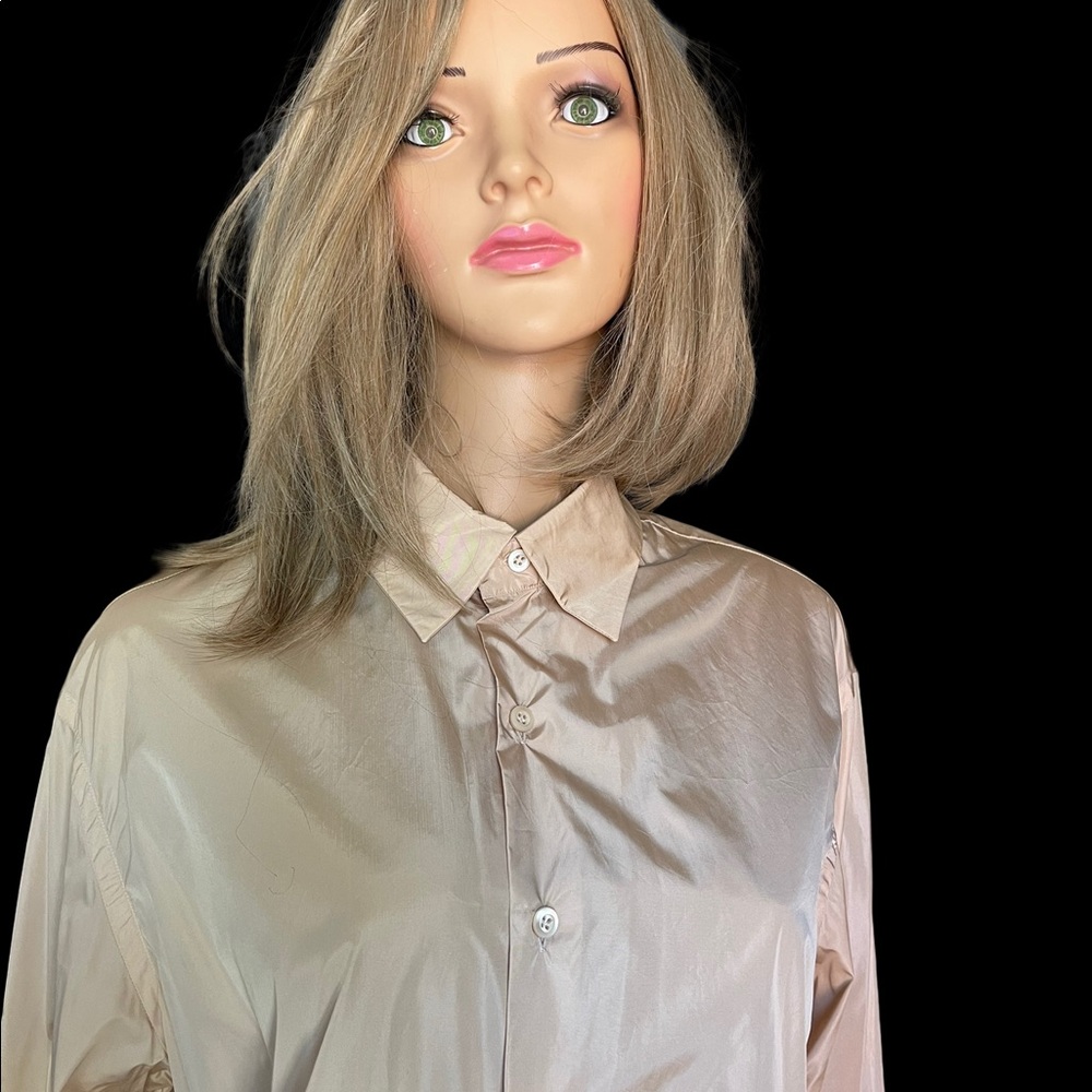 Prada women beige shirt size 40 (4)USA - Picture 6 of 14